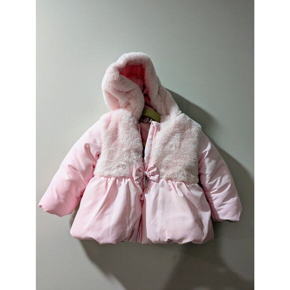 Little Me Baby Girl Pink Bow Coat - Picture 1 of 4